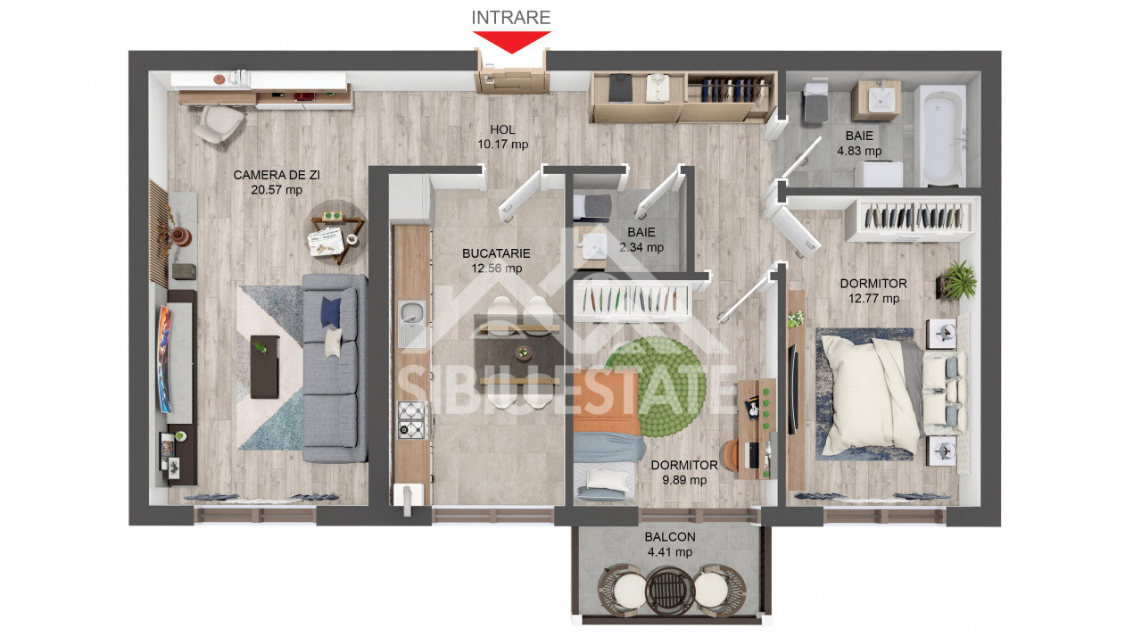 Apartament modern cu 3 camere, balcon și loc de parcare , Șelimbăr