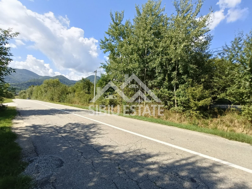 Teren  construibil ,la sosea, intre Vale si Sibiel, zona cu potential