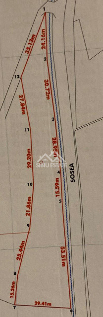 Teren  construibil ,la sosea, intre Vale si Sibiel, zona cu potential