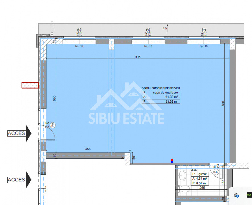 Spatiu Comercial Finisat 65 mp, curte proprie 78 mp, 2 parcari 
