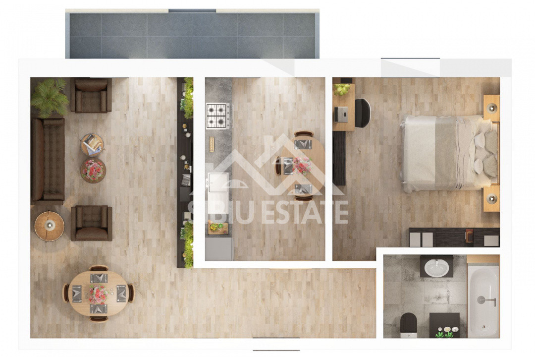 Apartament 2 camere cu balcon și parcare , Doamna Stanca 