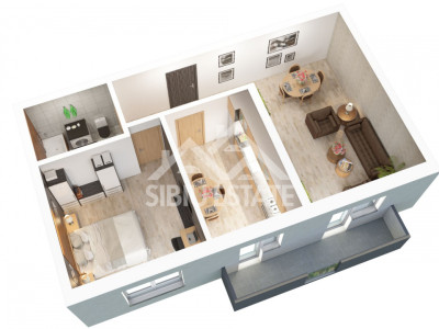 Apartament 2 camere cu balcon și parcare , Doamna Stanca 
