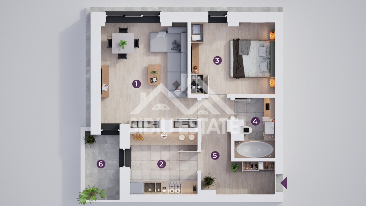 Apartament modern 2 camere, în complex nou