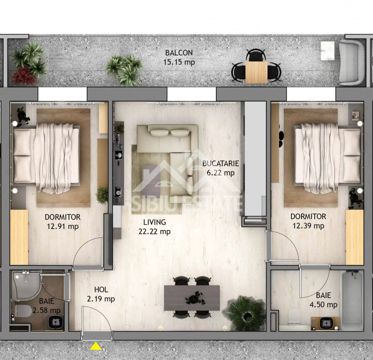 Apartament 3 camere, cu balcon si parcare, langa Shopping City