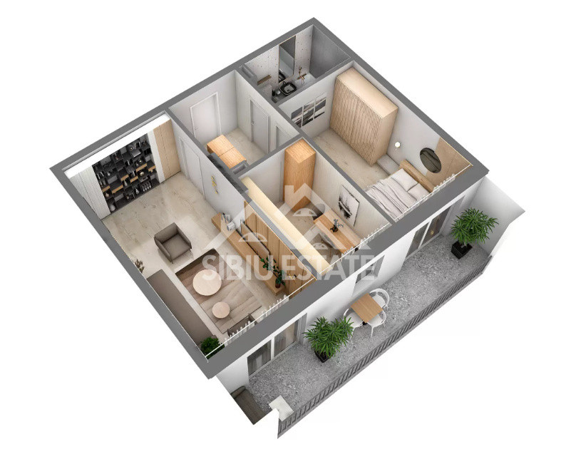 Apartament 2 camere decomandat, cu balcon 12 mp si parcare