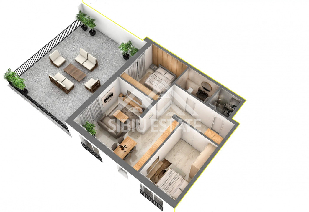  Apartament Penthouse 3 Camere, Finisat, Parcare Interioara,Comision 0