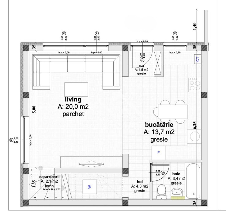 Casa la pret de apatrament 4 camere 2 bai