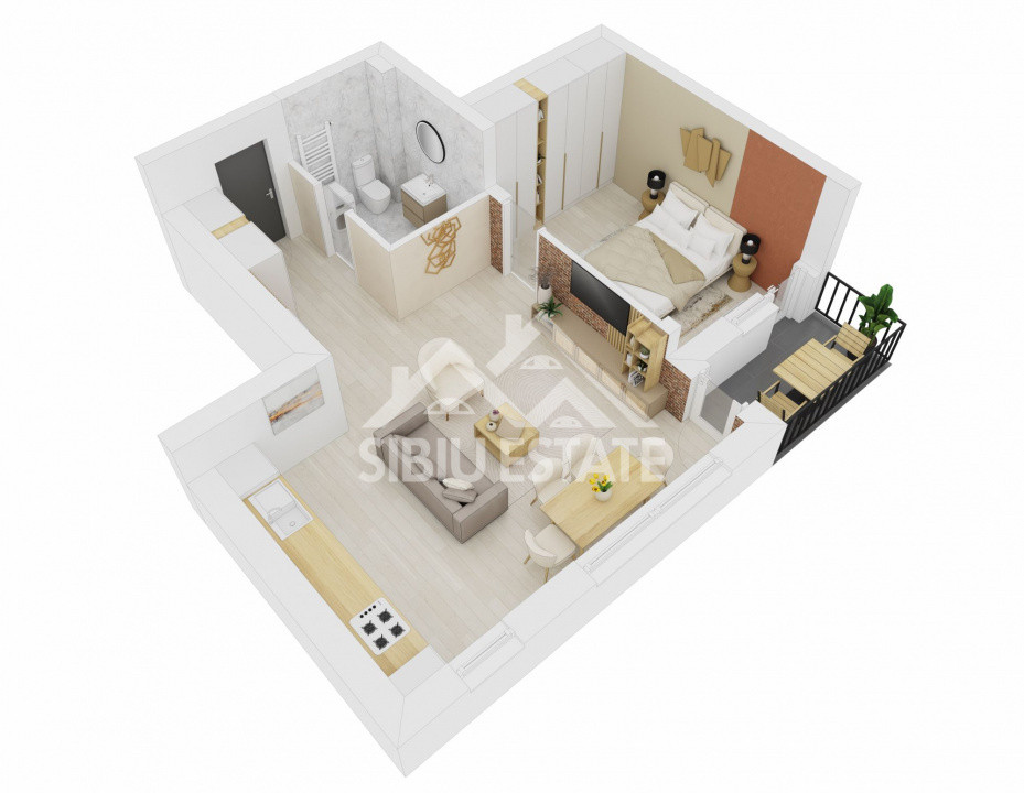  Apartament 2 camere de vânzare, Doamna Stanca, Sibiu, Parcare inclus