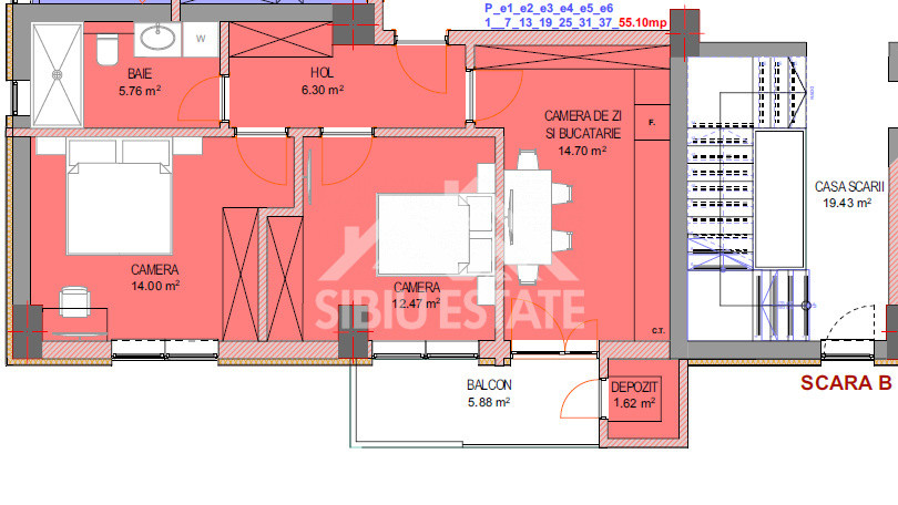  Apartament 3 camere de vânzare, Doamna Stanca, Sibiu, Etaj 2