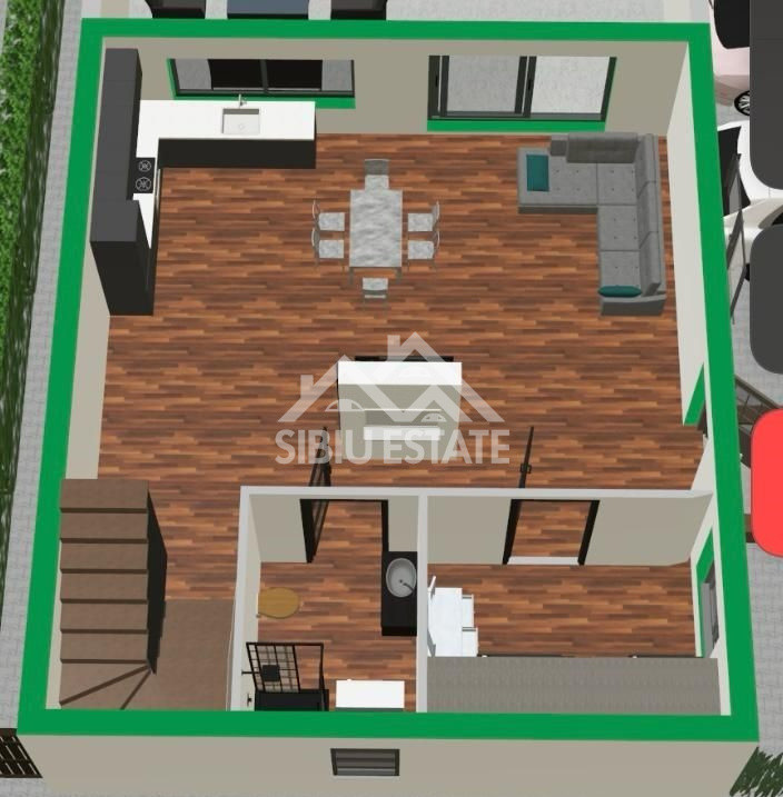 Casa noua 4 camere, 2 bai, Selimbar teren 480 mp