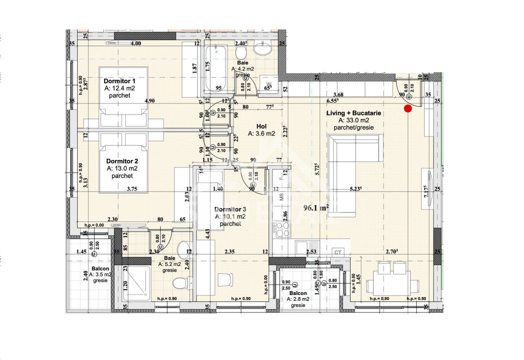 Apartament Sibiu 4 camere, 2 bai NOU lift si parcare