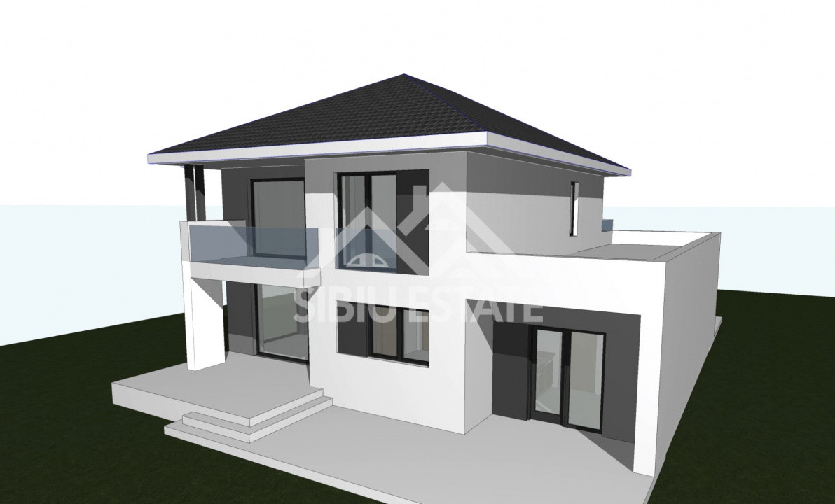 Casa NOUA Selimbar, 3 bai, garaj, teren 550 mp