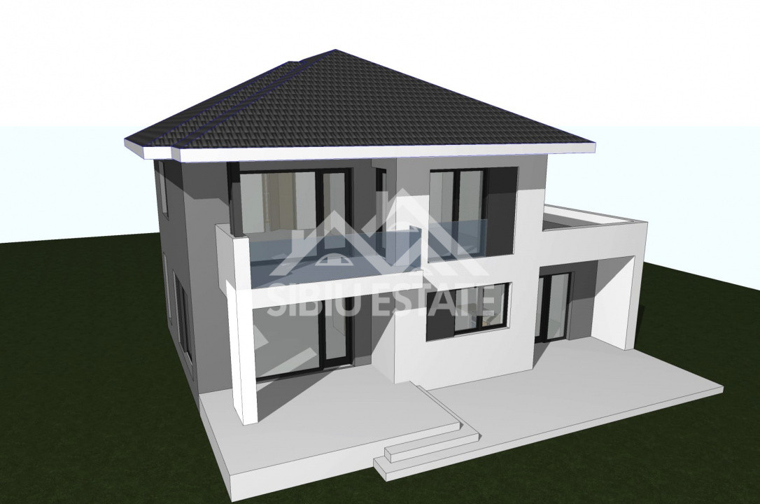 Casa NOUA Selimbar, 3 bai, garaj, teren 550 mp