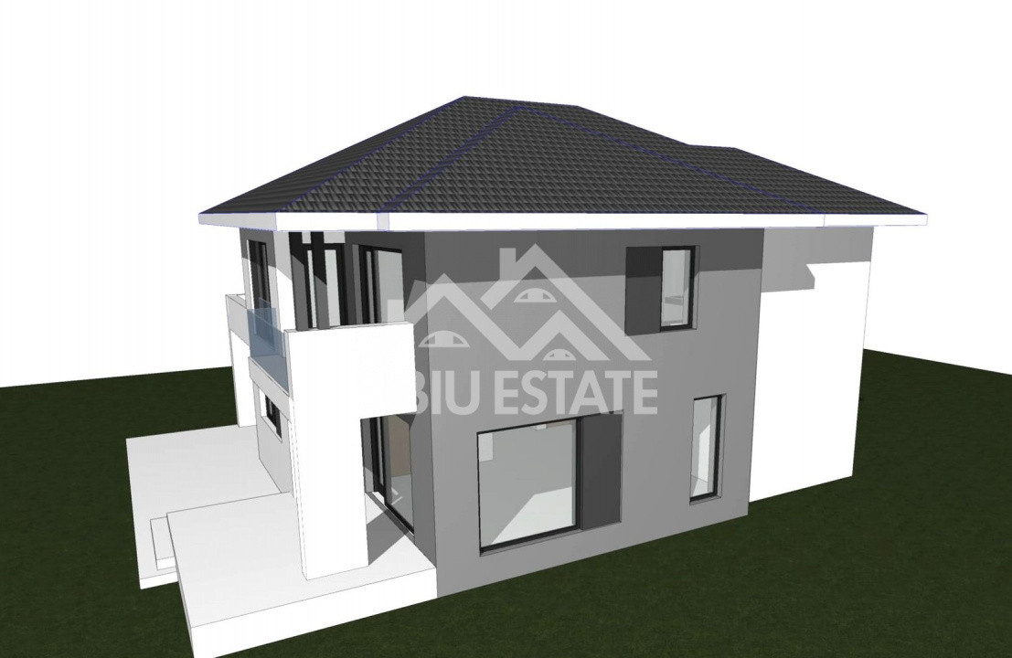 Casa NOUA Selimbar, 3 bai, garaj, teren 550 mp