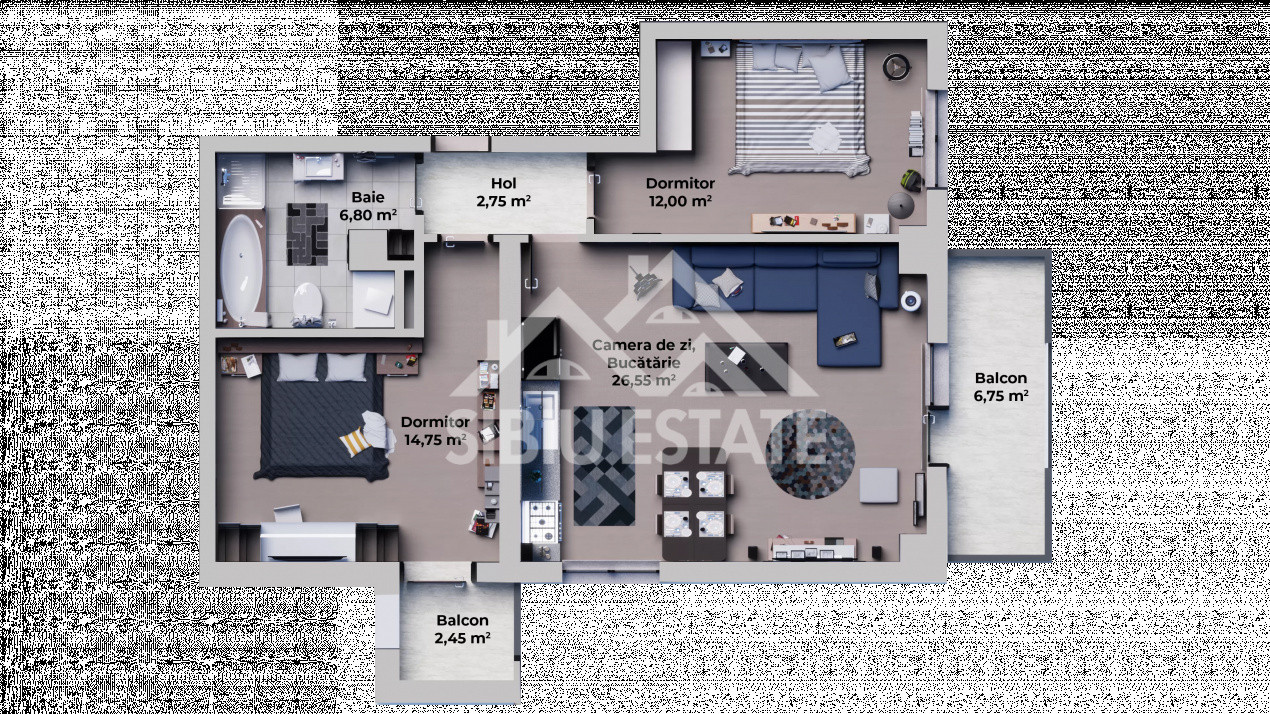 Apartament modern 3 camere, parcare, Calea Surii Mici,Sibiu