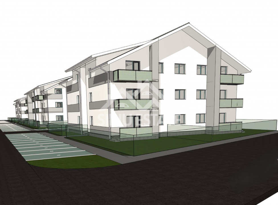 Apartament  Selimbar, 2 camere, balcon cu boxa, parcare, NOU 