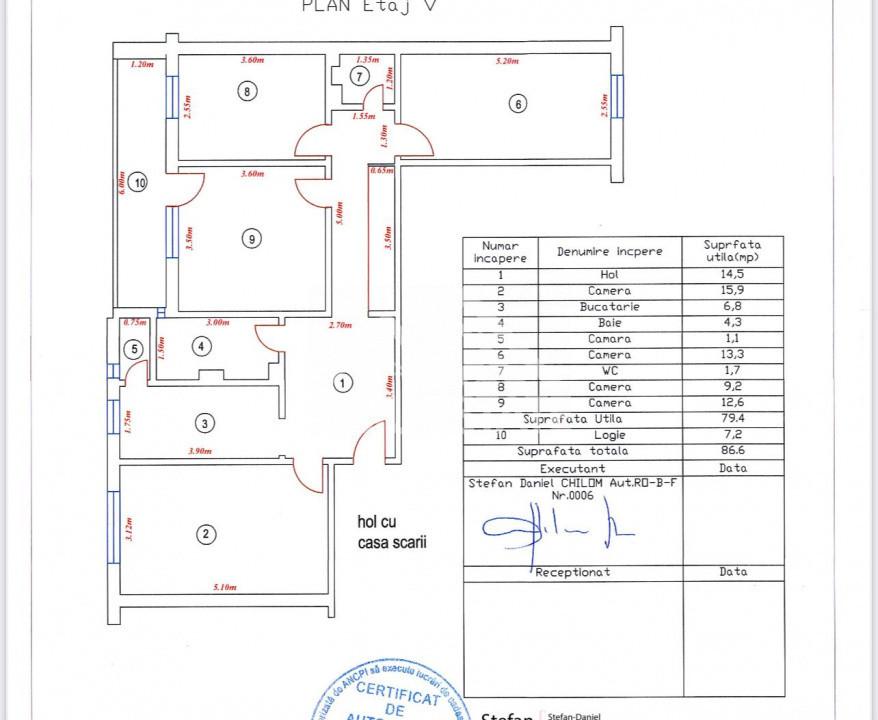 Apartament 4 camere renovat, 79 mp + logie, Vasile Aaron, Sibiu
