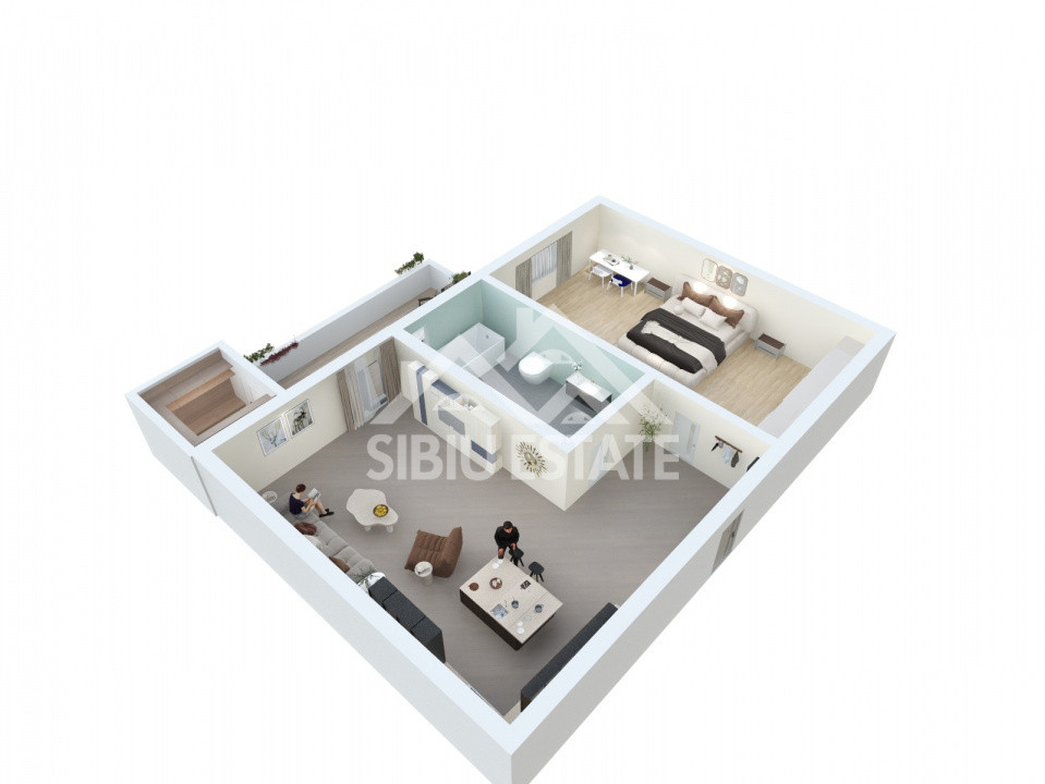Apartament 2 camere 39,6 mp – Zona Lacul lui Binder