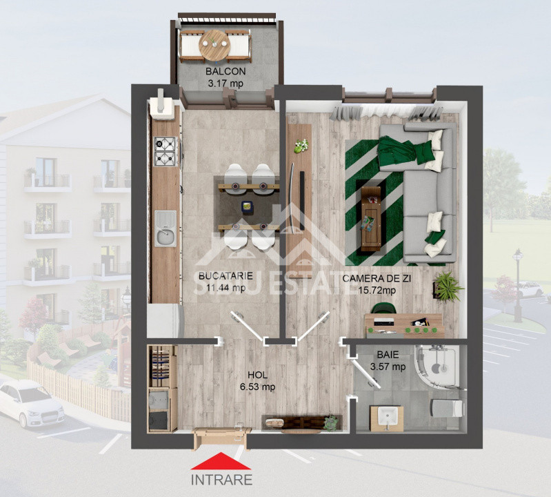  De vânzare | Apartament tip Studio boxa si loc parcare Selimbar 