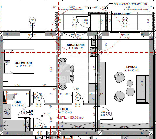 Apartament cu 2 camere, zona Doamna Stanca